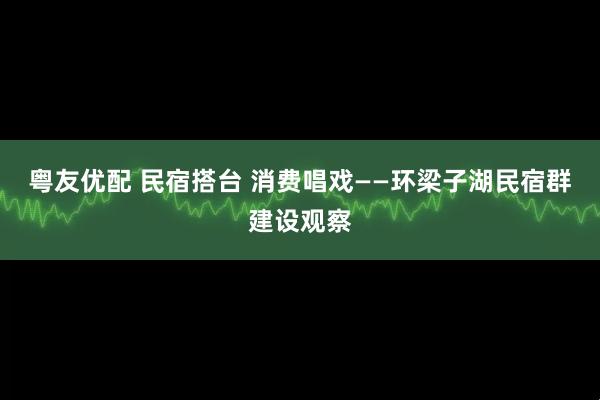 粤友优配 民宿搭台 消费唱戏——环梁子湖民宿群建设观察