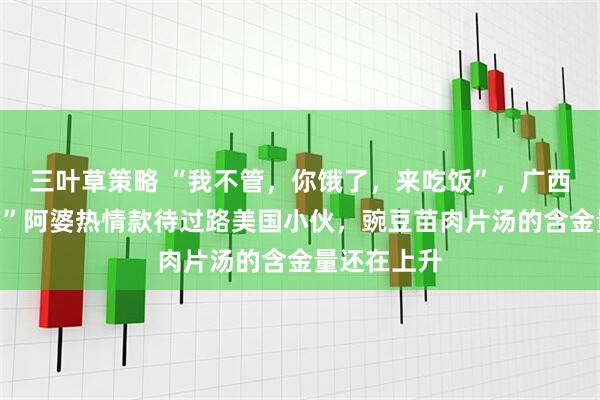 三叶草策略 “我不管，你饿了，来吃饭”，广西七旬“霸道”阿婆热情款待过路美国小伙，豌豆苗肉片汤的含金量还在上升